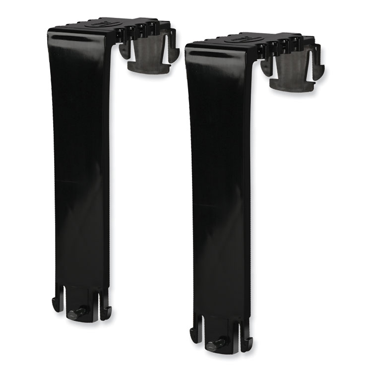 deflecto Two Break-Resistant Plastic Partition Brackets, For 2.63 to 4.13 Wide Partition Walls, Black, 2/Pack (DEF391404)