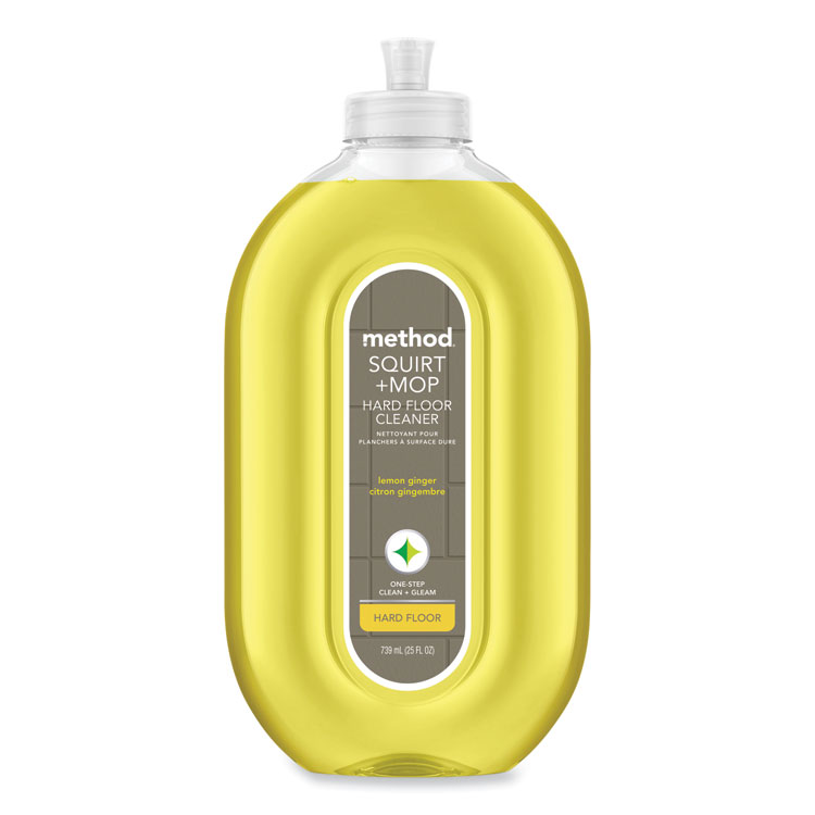 Method Squirt + Mop Hard Floor Cleaner, 25 oz Spray Bottle, Lemon Ginger, 6/Carton (MTH00563CT)