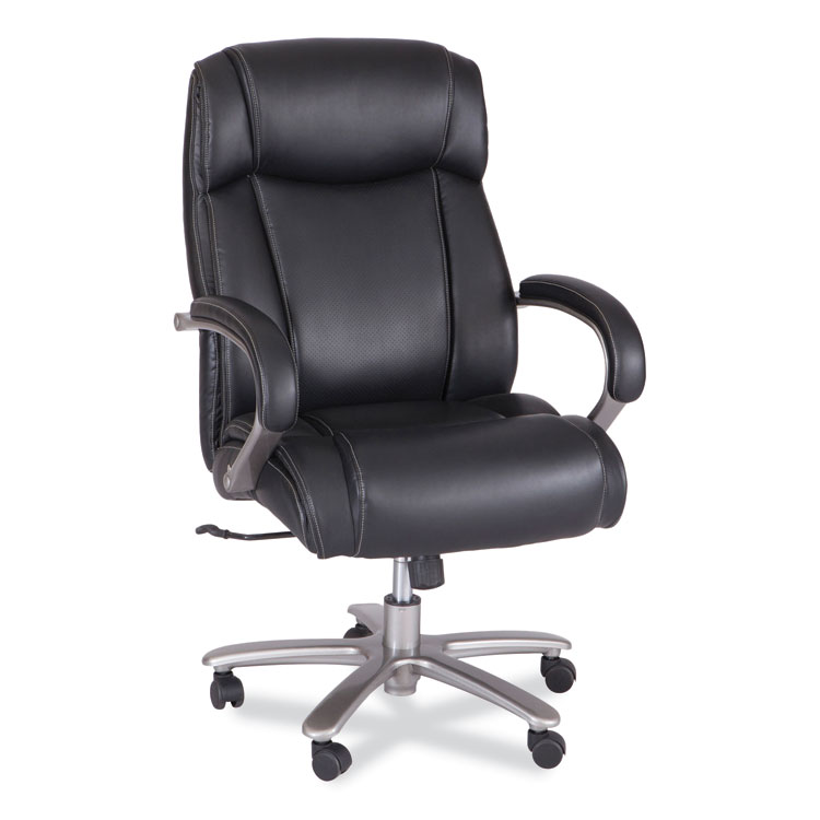 Safco Lineage Big and Tall High Back Task Chair, Supports Up to 500 lb, 20.5" to 24.25" Seat Height, Black Seat, Chrome Base (SAF3502BL)