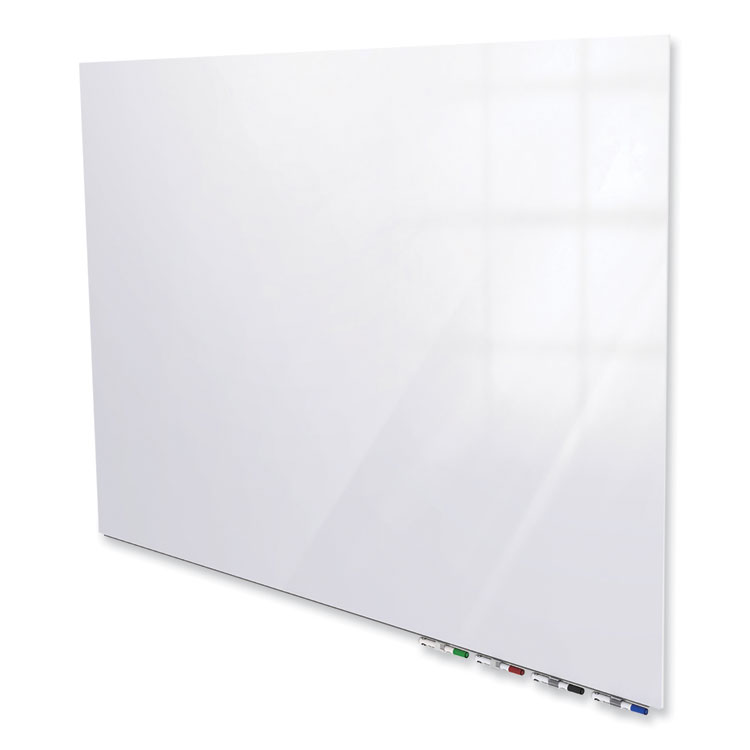 Ghent Aria Low-Profile Frameless Magnetic Glassboard, 36" x 24", White Surface (GHEARIASM23WH)