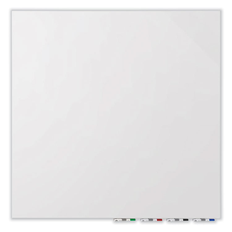 Ghent Aria Low-Profile Frameless Magnetic Glassboard, 60" x 36", White Surface (GHEARIASM35WH)