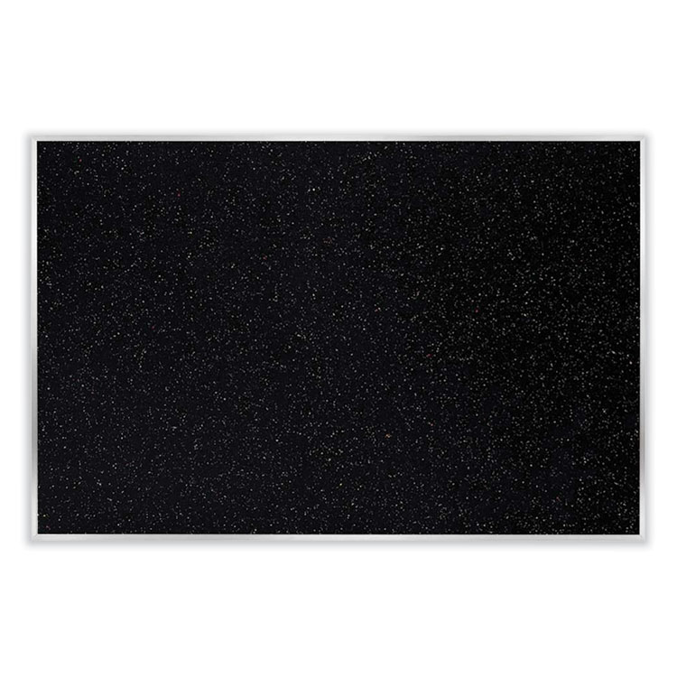 Ghent Aluminum-Frame Recycled Rubber Bulletin Boards, 96.5" x 48.5", Confetti Surface, Satin Aluminum Frame (GHEATR48CF)
