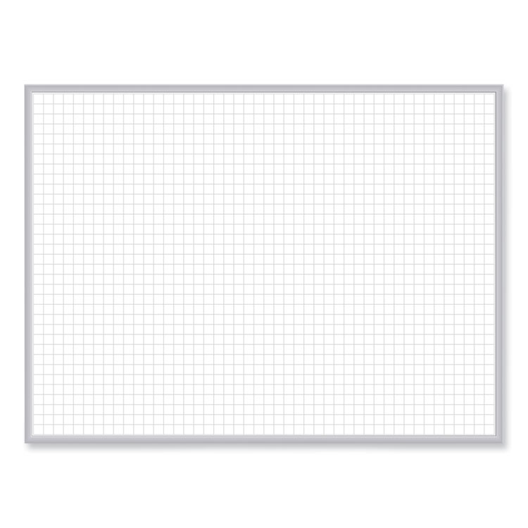 Ghent Magnetic Porcelain Whiteboard with Aluminum Frame, 36.5" x 60.5", White Surface, Satin Aluminum Frame (GHEM1354)