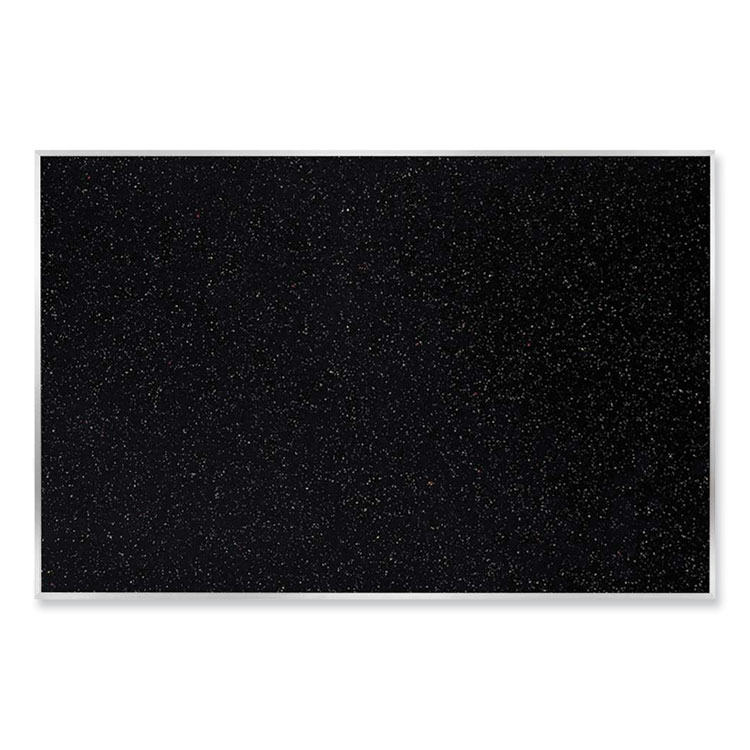 Ghent Aluminum-Frame Recycled Rubber Bulletin Boards, 144.5" x 48.5", Confetti Surface, Satin Aluminum Frame (GHEATR412CF)