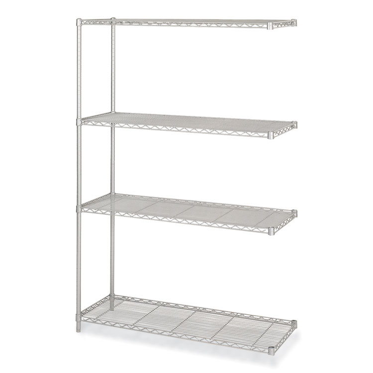 Safco Industrial Add-On Unit, Four-Shelf, 48w x 18d x 72h, Steel, Metallic Gray (SAF5292GR)