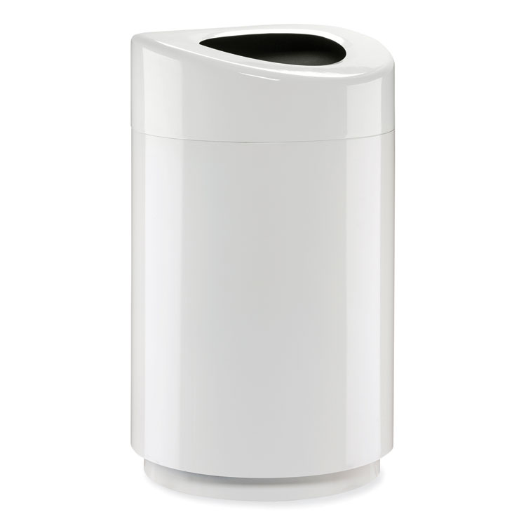 Safco Open Top Round Waste Receptacle, 30 gal, Steel, White (SAF9920WH)