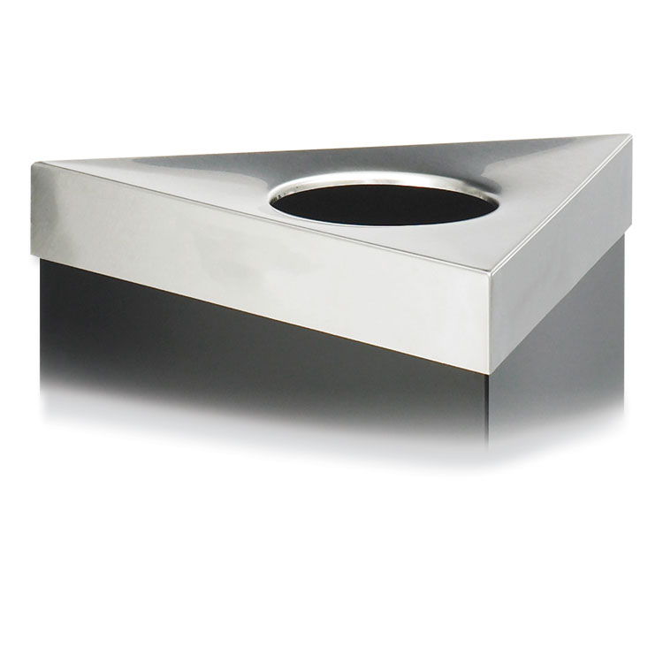 Safco Trifecta Waste Receptacle Lid, No Inscription, 20w x 20d x 3h, Stainless Steel (SAF9560BL)