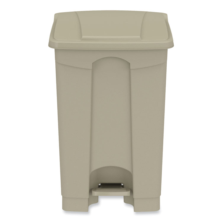 Safco Plastic Step-On Receptacle, 12 gal, Plastic, Tan (SAF9925TN)