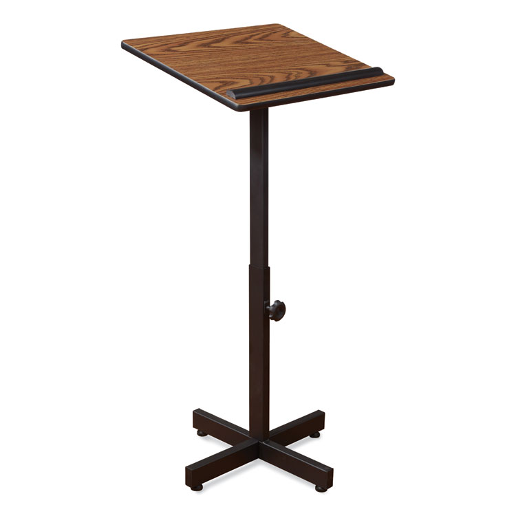 Oklahoma Sound Portable Presentation Lectern Stand, 20 x 18.25 x 44, Medium Oak (NPS70MO)