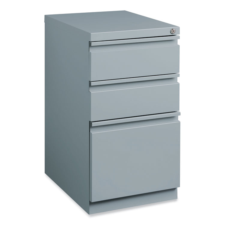 Hirsh Industries Full-Width Pull 20 Deep Mobile Pedestal File, 3-Drawer: Box/Box/File, Letter, Platinum, 15 x 19.88 x 27.75 (HID21856)