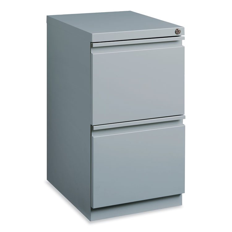 Hirsh Industries Full-Width Pull 20 Deep Mobile Pedestal File, 2-Drawer: File/File, Letter, Platinum, 15 x 19.88 x 27.75 (HID21857)