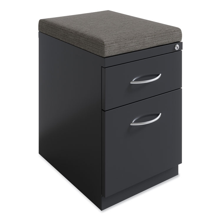 Hirsh Industries Arch Pull 20 Deep Mobile Pedestal File, 2-Drawer: Box/File, Letter, Charcoal, 15 x 19.88 x 23.75 (HID22753)
