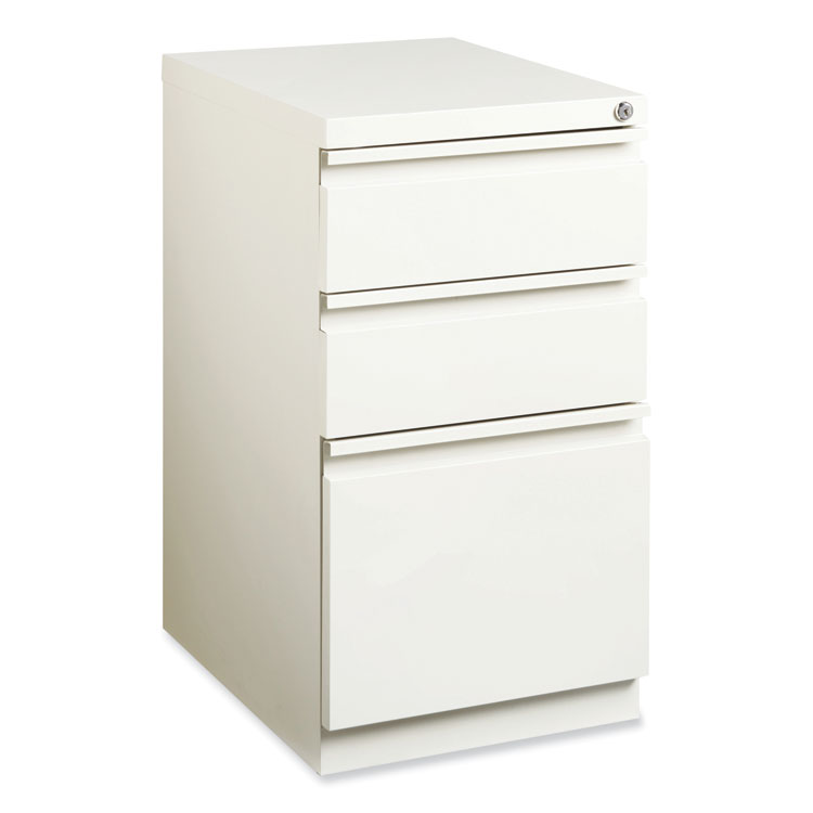 Hirsh Industries Full-Width Pull 20 Deep Mobile Pedestal File, 3-Drawer: Box/Box/File, Letter, White, 15 x 19.88 x 27.75 (HID19353)