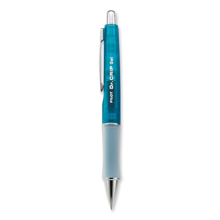 Pilot Dr. Grip Gel Pen, Retractable, Fine 0.7 mm, Black Ink, Translucent Blue Barrel (PIL36260)