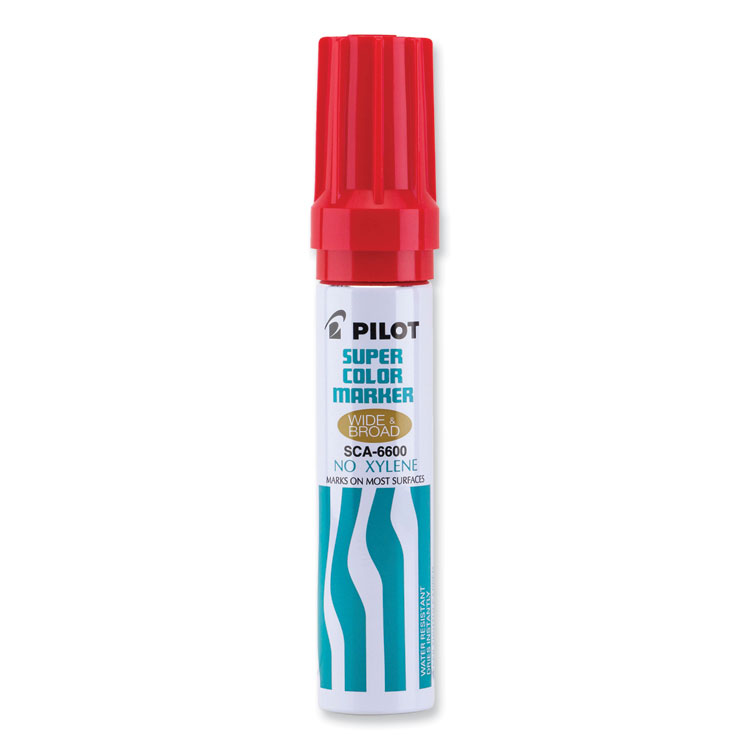 Pilot Jumbo Refillable Permanent Marker, Broad Chisel Tip, Red (PIL45300)
