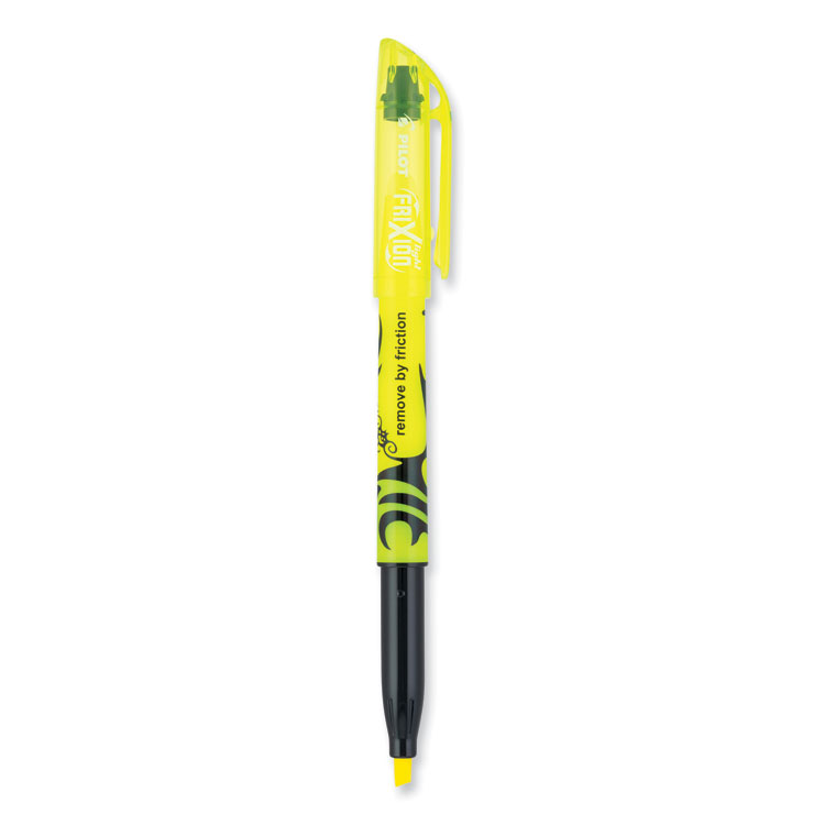 Pilot FriXion Light Erasable Highlighter, Yellow Ink, Chisel Tip, Yellow/Black Barrel, Dozen (PIL46502)