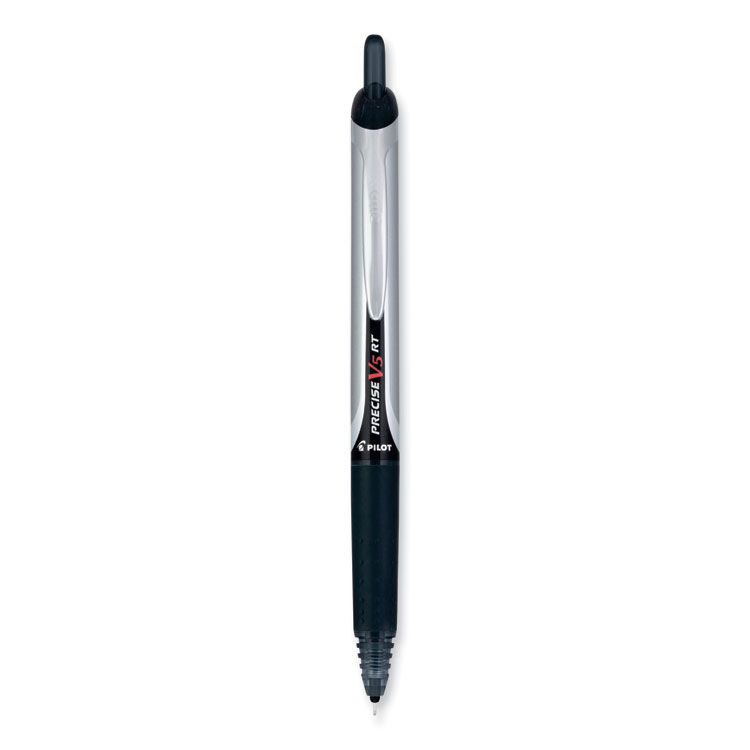 Pilot Precise V5RT Rollerball Pen, Retractable, Extra-Fine 0.5 mm, Black Ink, Black Barrel, 30/Pack (PIL84067)