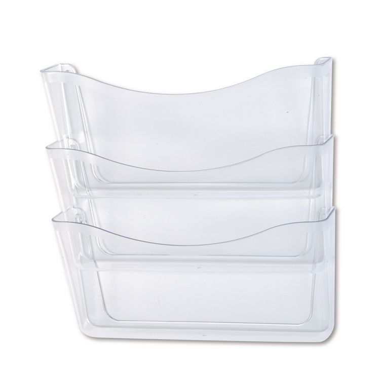 Rubbermaid Unbreakable Wall Files, 3 Sections, A4/Letter Size, 13.75" x 3.13" x 29.38", Clear (RUB65976ROS)
