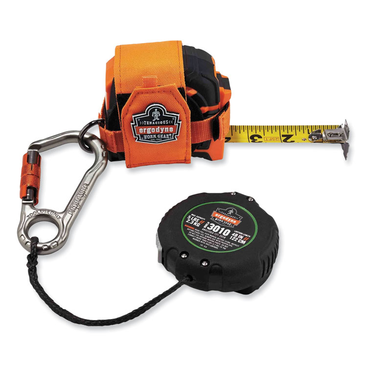 EGO19310 - ergodyne Squids 3010 Retractable Lanyard with Locking Carabiner + Belt Clip, 5 lb Max Working Capacity, 48" Long, Black (EGO19310) - Image 7