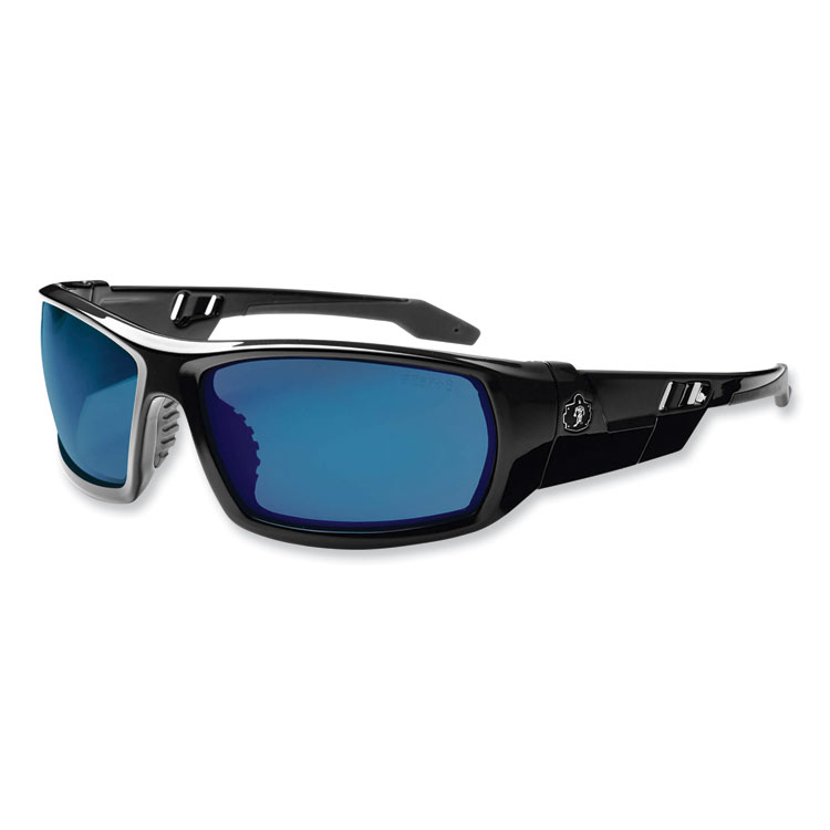ergodyne Skullerz Odin Safety Glasses, Black Nylon Impact Frame, Blue Mirror Polycarbonate Lens (EGO50092)
