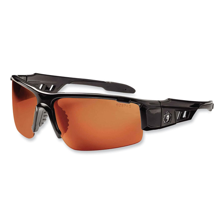 ergodyne Skullerz Dagr Safety Glasses, Black Nylon Impact Frame, Polarized Copper Polycarbonate Lens (EGO52021)