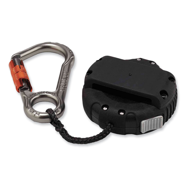 EGO19310 - ergodyne Squids 3010 Retractable Lanyard with Locking Carabiner + Belt Clip, 5 lb Max Working Capacity, 48" Long, Black (EGO19310) - Image 3