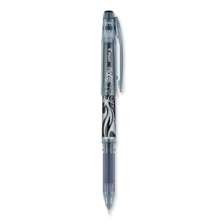 Pilot FriXion Point Erasable Gel Pen, Stick, Extra-Fine 0.5 mm, Black Ink, Black/Silver/Smoke Barrel (PIL31573)