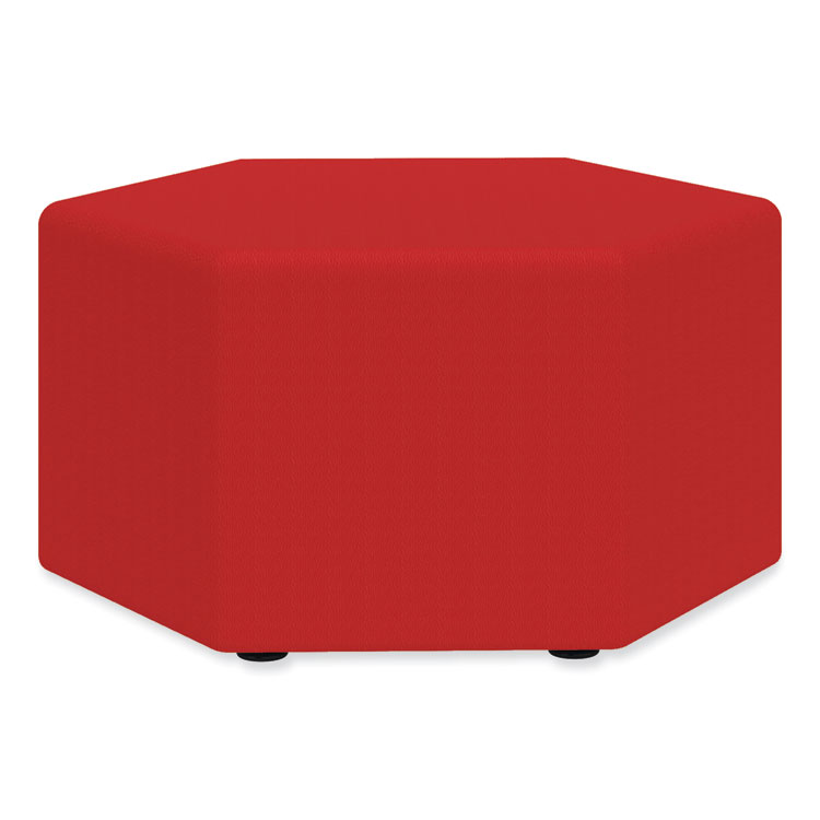 Safco Learn 30" Hexagon Vinyl Ottoman, 30" x 30" x 18", Red (SAF8124RV)