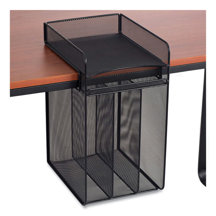 Safco Onyx Horizontal Hanging Storage, 5 Sections, Letter Size Files, 10.25" x 12.4" x 14.4", Black (SAF3240BL)