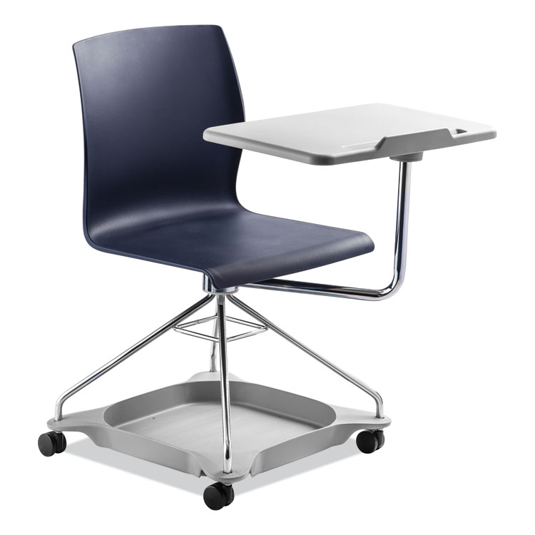 NPS CoGo Mobile Tablet Chair, Supports Up to 440 lb, 18.75" Seat Height, Blue Seat, Blue Back, Chrome Frame (NPSCOGO04)