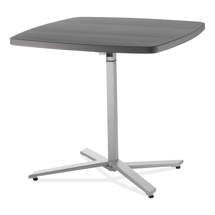 NPS Cafe Time Adjustable-Height Table, Square, 36w x 36d x 30 to 42h, Charcoal Slate (NPSCTT3042)