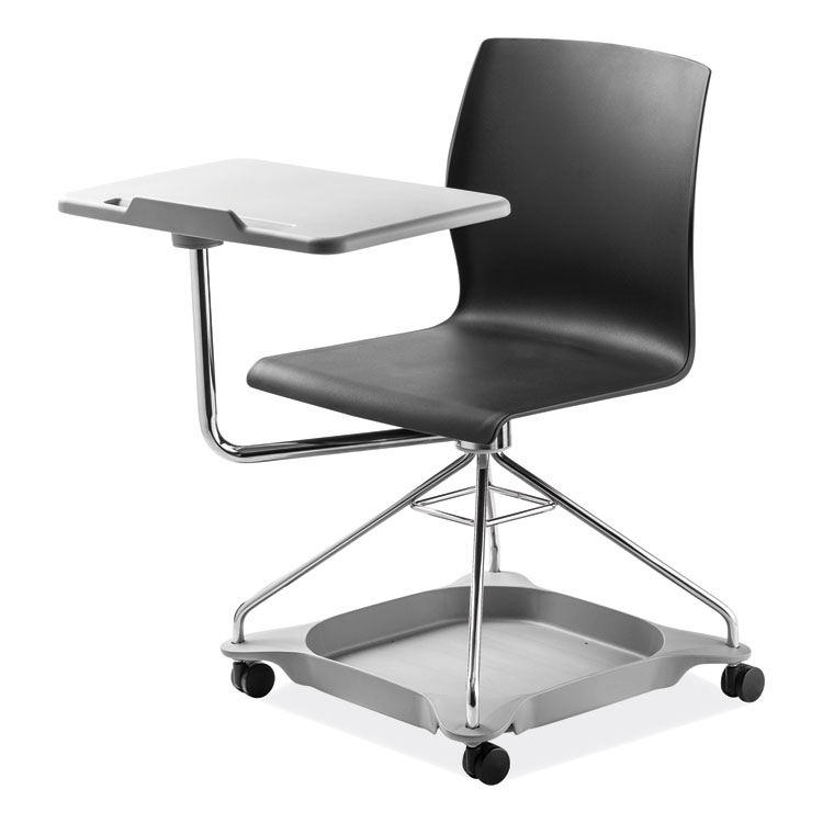 NPS CoGo Mobile Tablet Chair, Supports Up to 440 lb, 18.75" Seat Height, Black Seat, Black Back, Chrome Frame (NPSCOGO10)