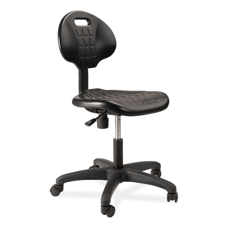 NPS 6700 Series Polyurethane Adj Height Task Chair, Supports 300 lb, 16" to 21" Seat Height, Black Seat, Black Back, Black Base (NPS6716HB)