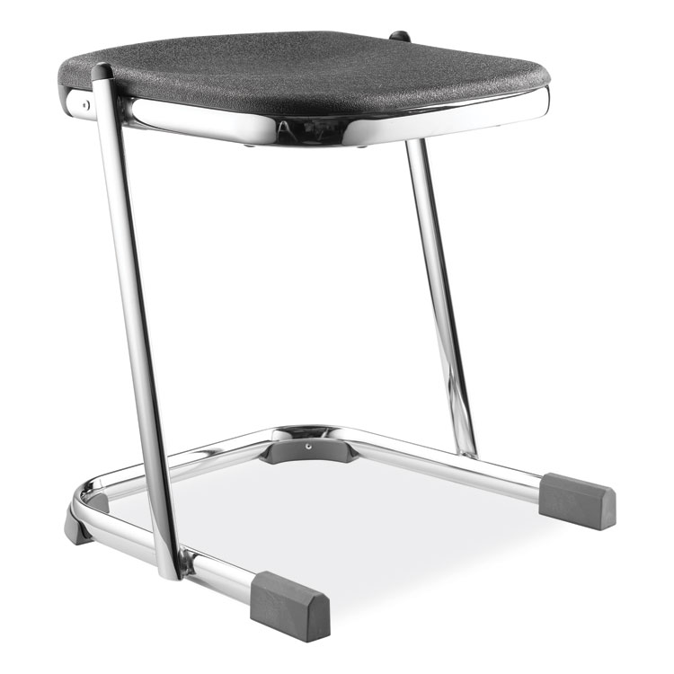 NPS 6600 Series Elephant Z-Stool, Backless, Supports Up to 500lb, 18" Seat Height, Black Seat, Chrome Frame (NPS6618)