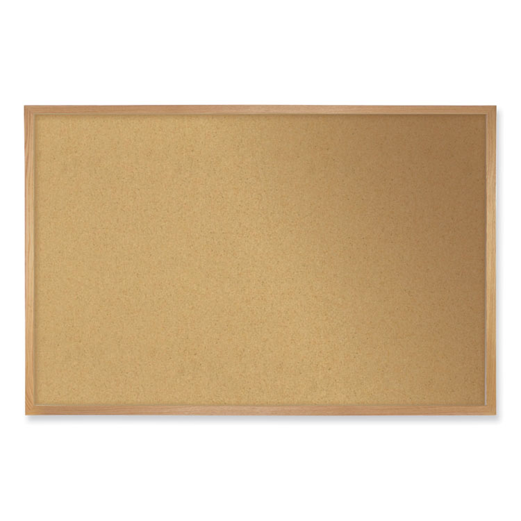 Ghent Natural Cork Bulletin Board with Wood Frame, 144.5" x 48.5", Tan Surface, Oak Finished Wood Frame (GHEWK412)