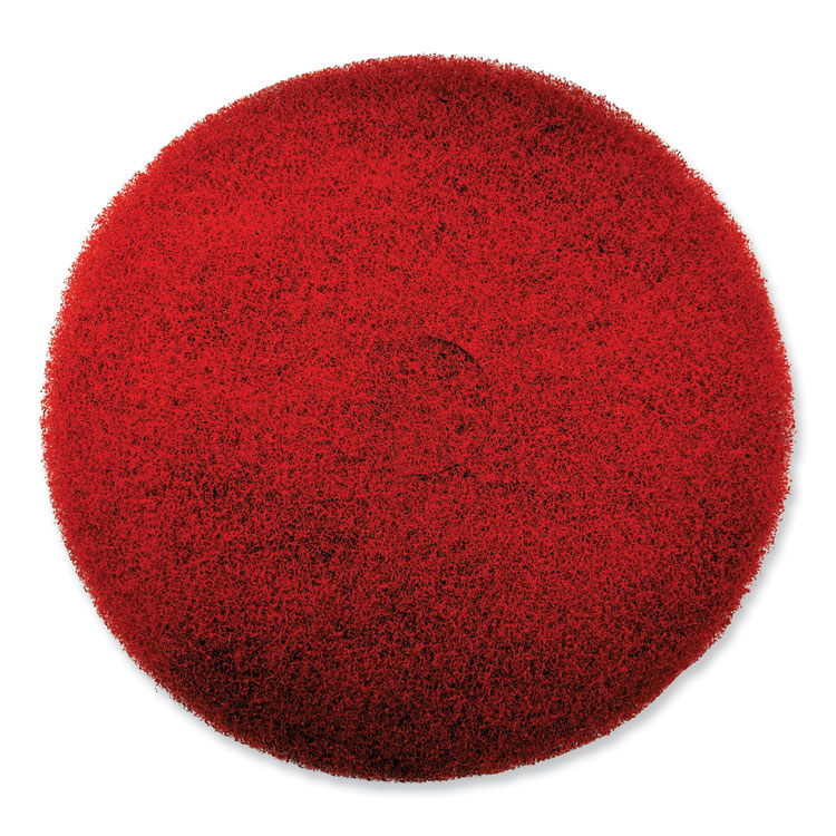 SC Johnson Professional EZ CARE Heavy Duty Scrub Pad, 16" Diameter, Red/Gray, 5/Carton (SJN319310)