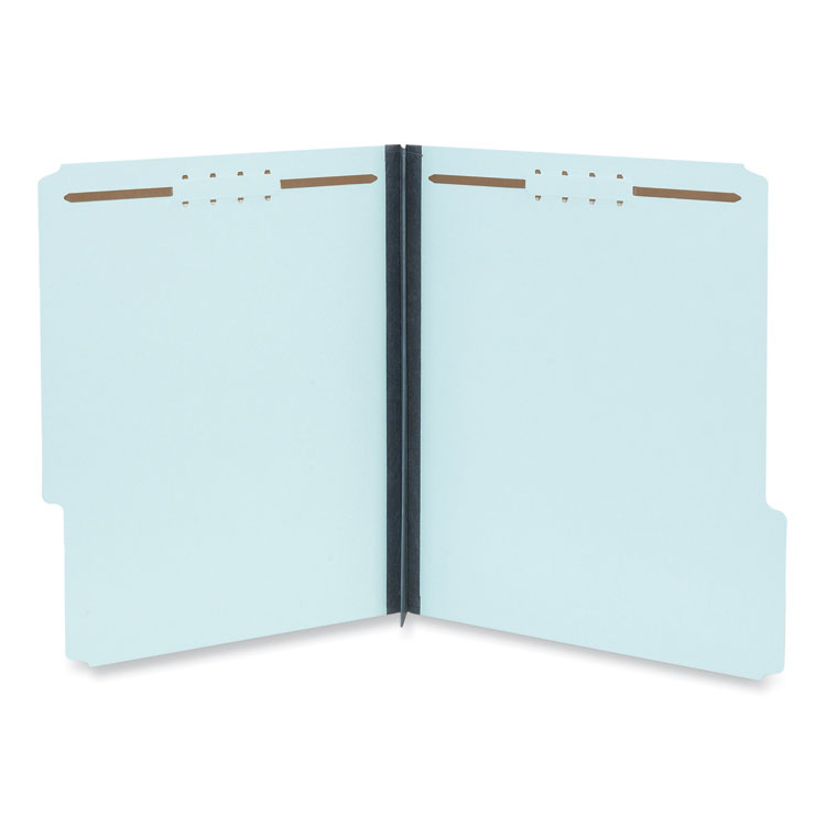 Universal Top Tab Classification Folders, 2" Expansion, 2 Fasteners, Letter Size, Light Blue Exterior, 25/Box (UNV10401)