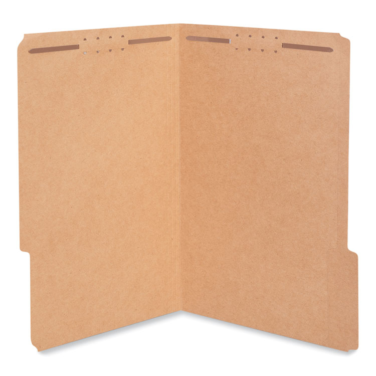 Universal Reinforced Top Tab Fastener Folders, 0.75" Expansion, 2 Fasteners, Legal Size, Brown Kraft Exterior, 50/Box (UNV10412)