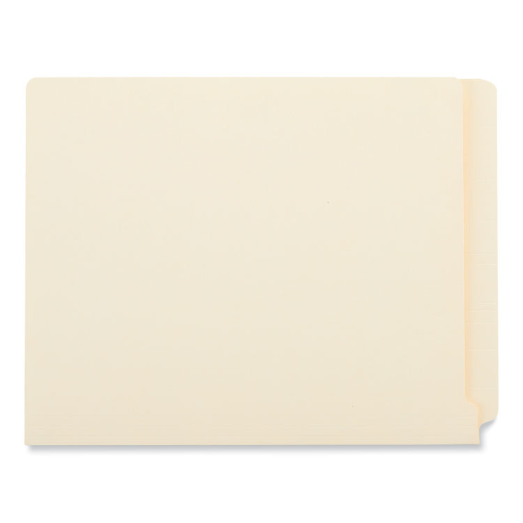 Universal Deluxe Reinforced End Tab Folders, 9" High Front, Straight Tabs, Letter Size, 0.75" Expansion, Manila, 100/Box (UNV13300)