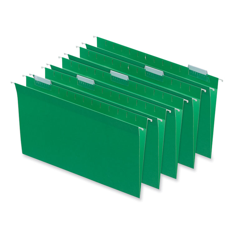 Universal Deluxe Bright Color Hanging File Folders, Legal Size, 1/5-Cut Tabs, Bright Green, 25/Box (UNV14217)