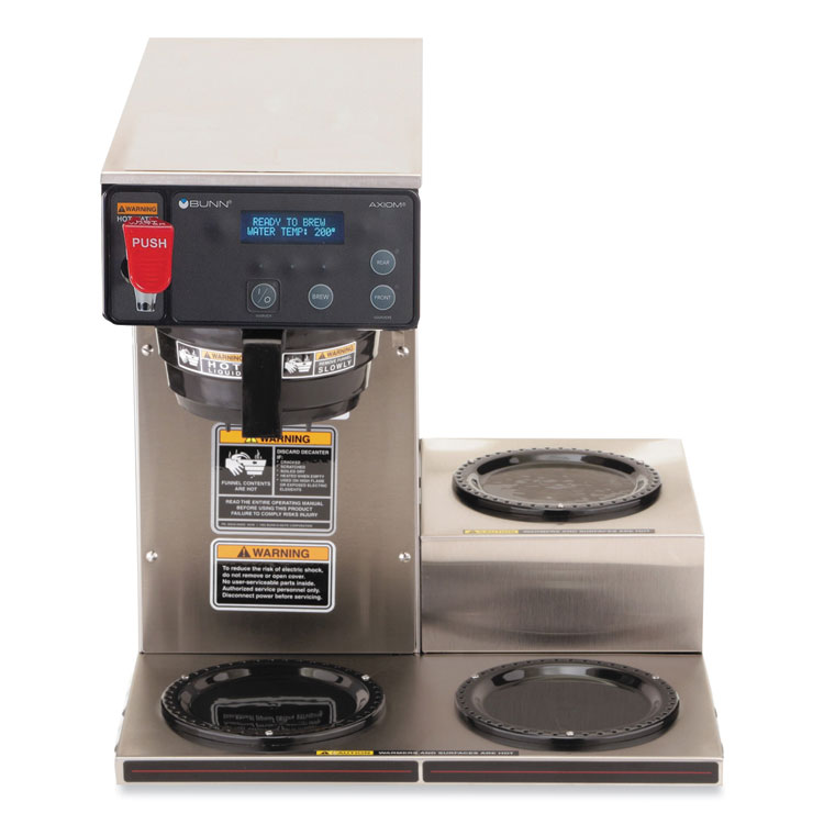 BUNN Axiom 15-3 12-Cup Low Profile Automatic Coffee Brewer, Gray/Stainless Steel (BUN387000002)