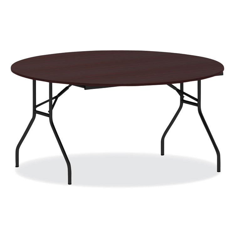 Alera Round Wood Folding Table, 59" Diameter x 29.13h, Mahogany (ALEFT7260DMY)
