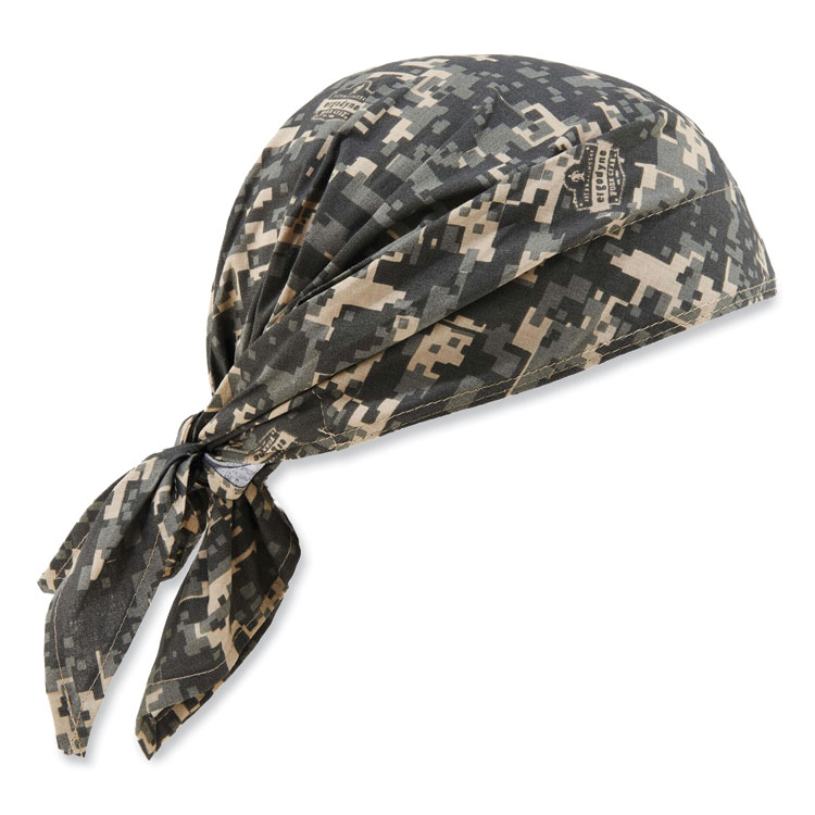 ergodyne Chill-Its 6710CT Cooling PVA Tie Bandana Triangle Hat, One Size Fits Most, Camo (EGO12582)
