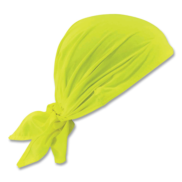 ergodyne Chill-Its 6710CT Cooling PVA Tie Bandana Triangle Hat, One Size Fits Most, Lime (EGO12586)