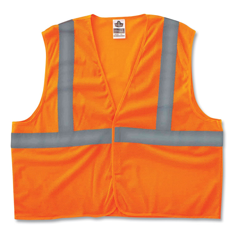 ergodyne GloWear 8205HL Class 2 Super Economy Mesh Vest, Polyester, Orange, X-Small (EGO20961)