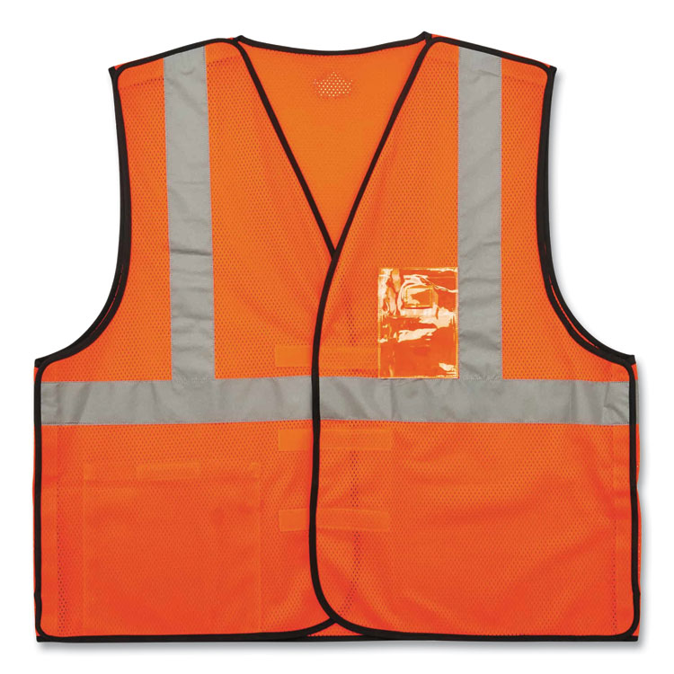 ergodyne GloWear 8216BA Class 2 Breakaway Mesh ID Holder Vest, Polyester, 4X-Large/5X-Large, Orange (EGO21089)