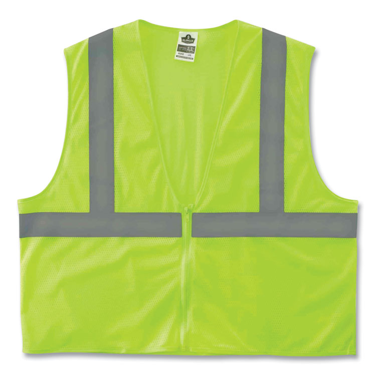 ergodyne GloWear 8205Z Class 2 Super Economy Mesh Vest, Polyester, Lime, 4X-Large/5X-Large (EGO20999)
