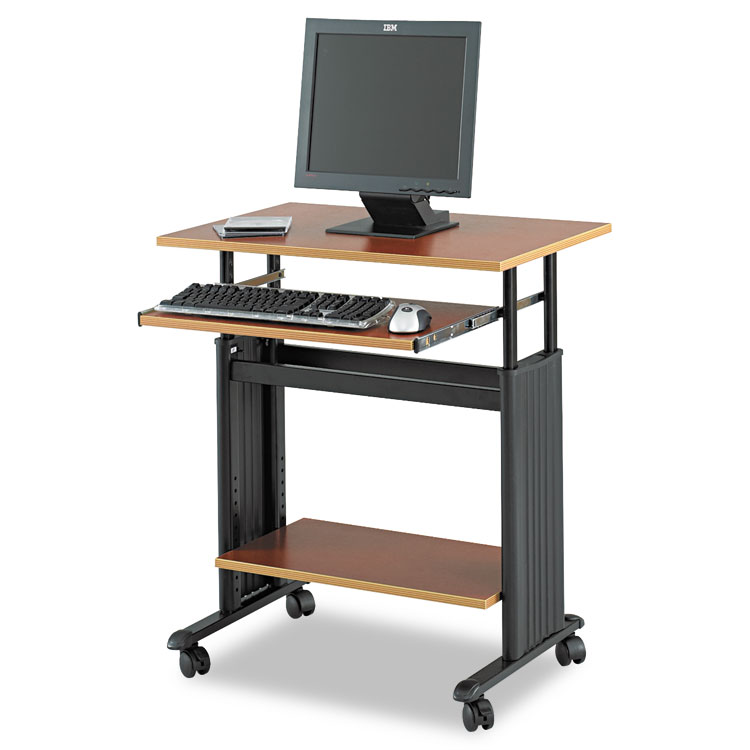 Safco Muv 28" Adjustable-Height Desk, 29.5" x 22" x 29" to 34", Cherry/Black (SAF1925CY)