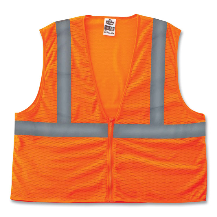 ergodyne GloWear 8205Z Class 2 Super Economy Mesh Vest, Polyester, Orange, Large/X-Large (EGO20985)
