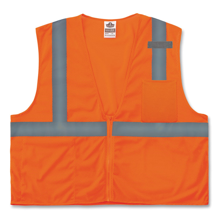 ergodyne GloWear 8210Z Class 2 Economy Mesh Vest, Polyester, Orange, X-Small (EGO21041)